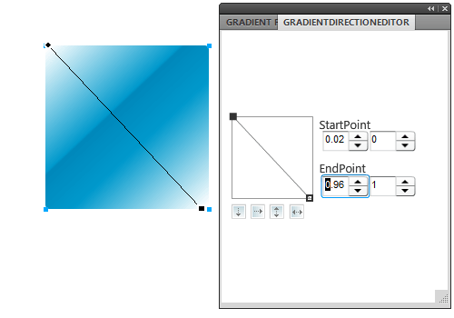 Gradient Direction Editor panel (example)