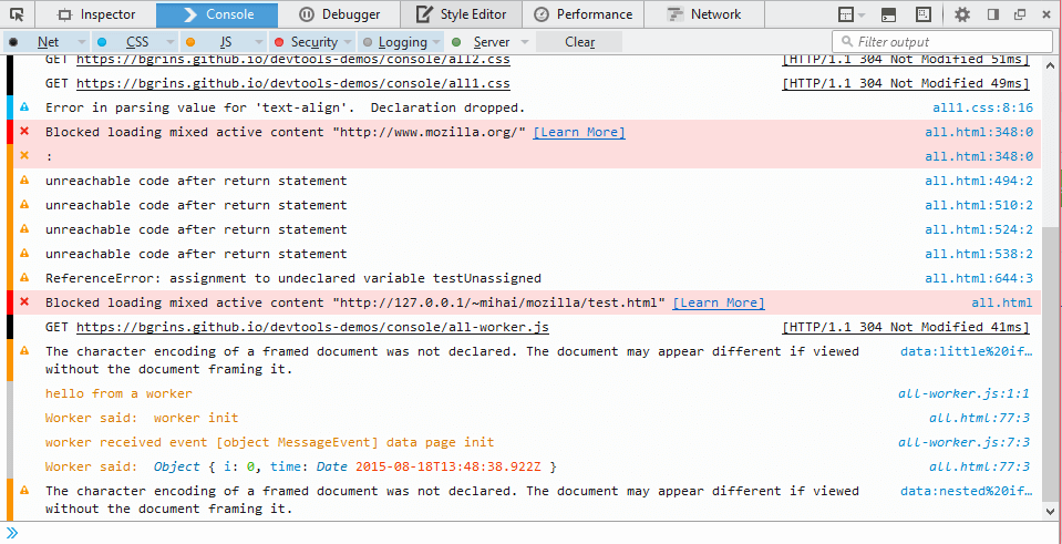 The web console