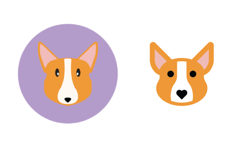 icon design - Corgi icon makeover before and after