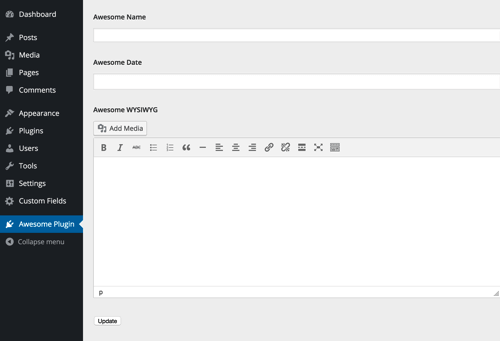 Finished ACF form