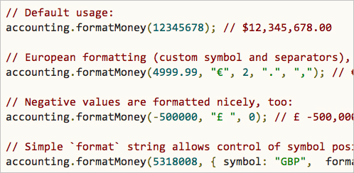 Easier Number and Currency Formatting