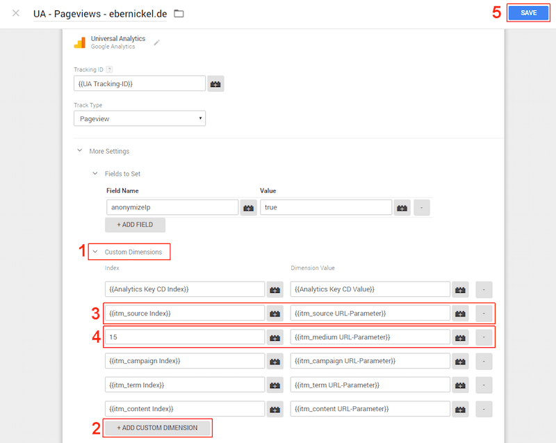 Enhancing the Pageview tag, step 3