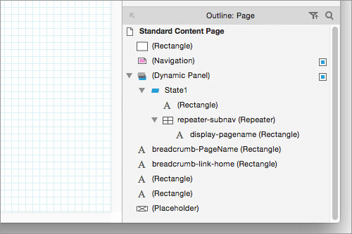 Axure 8 Outline pane