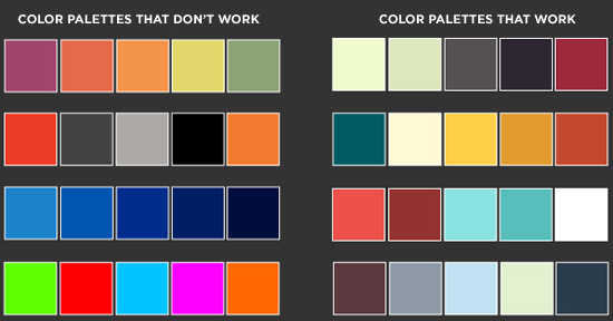 palette di colori per le infografiche