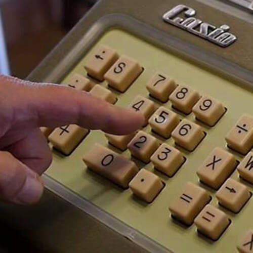 The layout of keys on Casio's ten-key numeric keypad