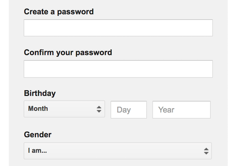 please enter a valid birthday gmail