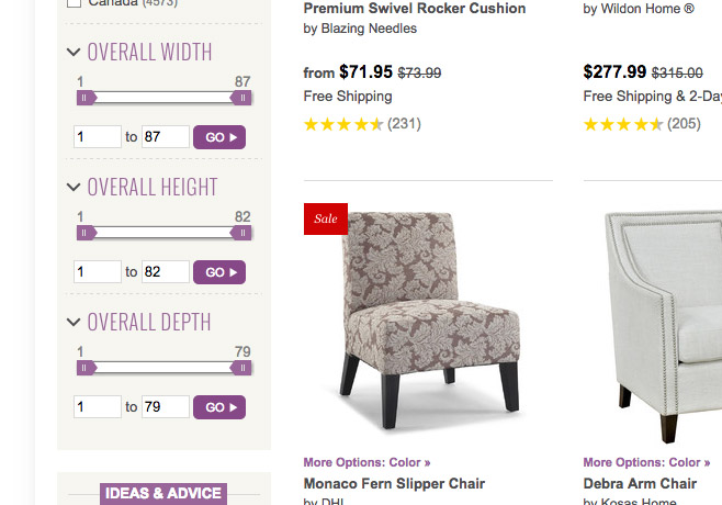 Wayfair slider