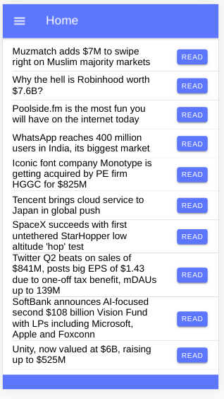 Ionic news app