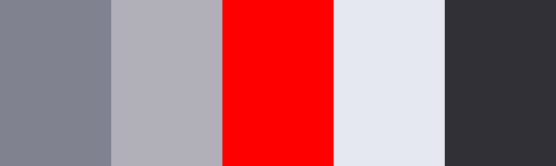 Cette palette de couleurs ressemble à première vue à une autre palette standard de gris et de rouge, mais si vous regardez de plus près, vous verrez que les gris sont en fait des tons de bleu.