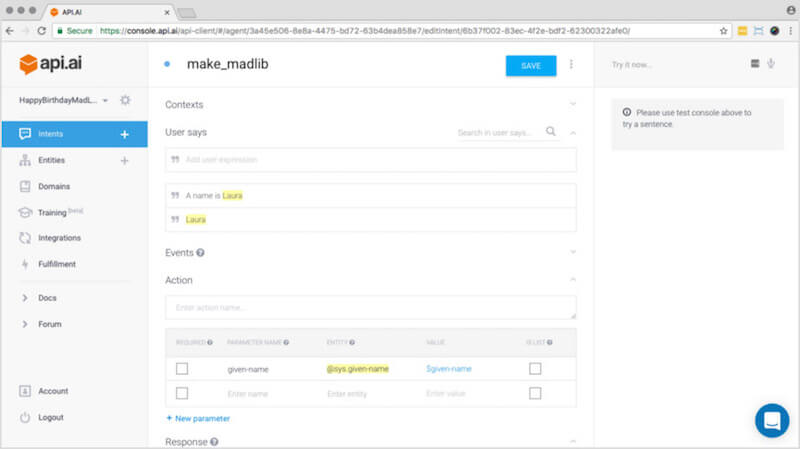 Creating your own make_madlib intent