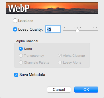 WebP Photoshop plugin