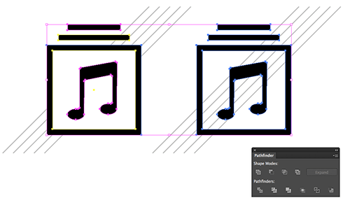 If you design your icons in Illustrator, you need to tidy them up before copying them to Photoshop.