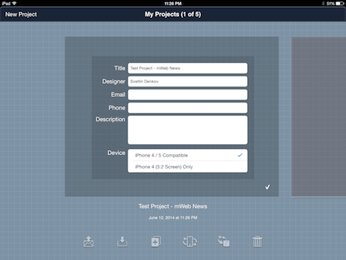 Here you can also adjust the phone's aspect ratio by selecting iPhone 4 or iPhone 4 / 5