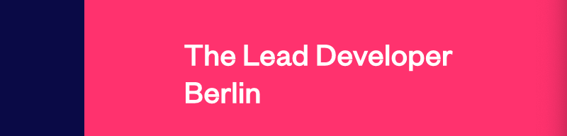 The Lead Developer Berlin 2019
