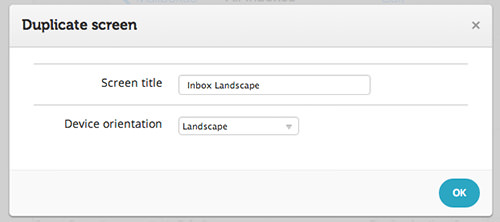 Duplicating an existing portrait orientation screen to create a landscape version.