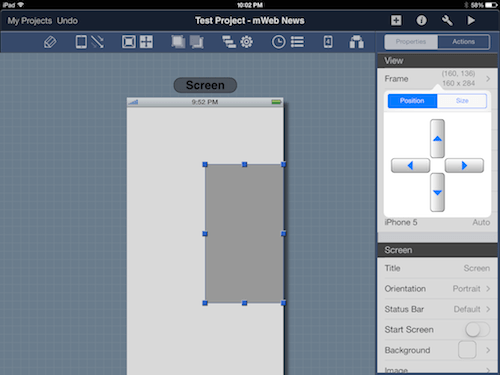 Position and Size options are split into separate tabs.