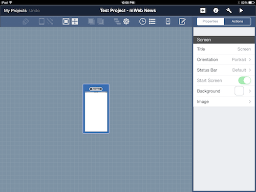 Drag the workspace in the site map view to see all of its contents as you add more screens.