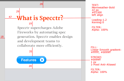 The Specctr panel.