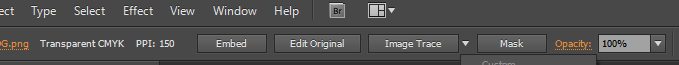 The Image Trace bar in Illustrator.