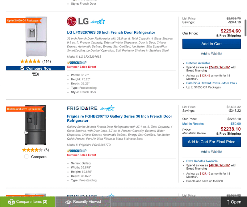 Comparison Chart Design Inspiration