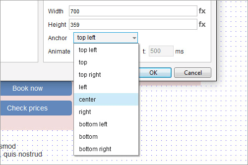 Animation anchor dropdown