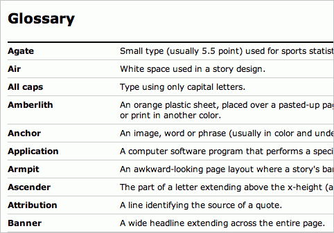 glossary