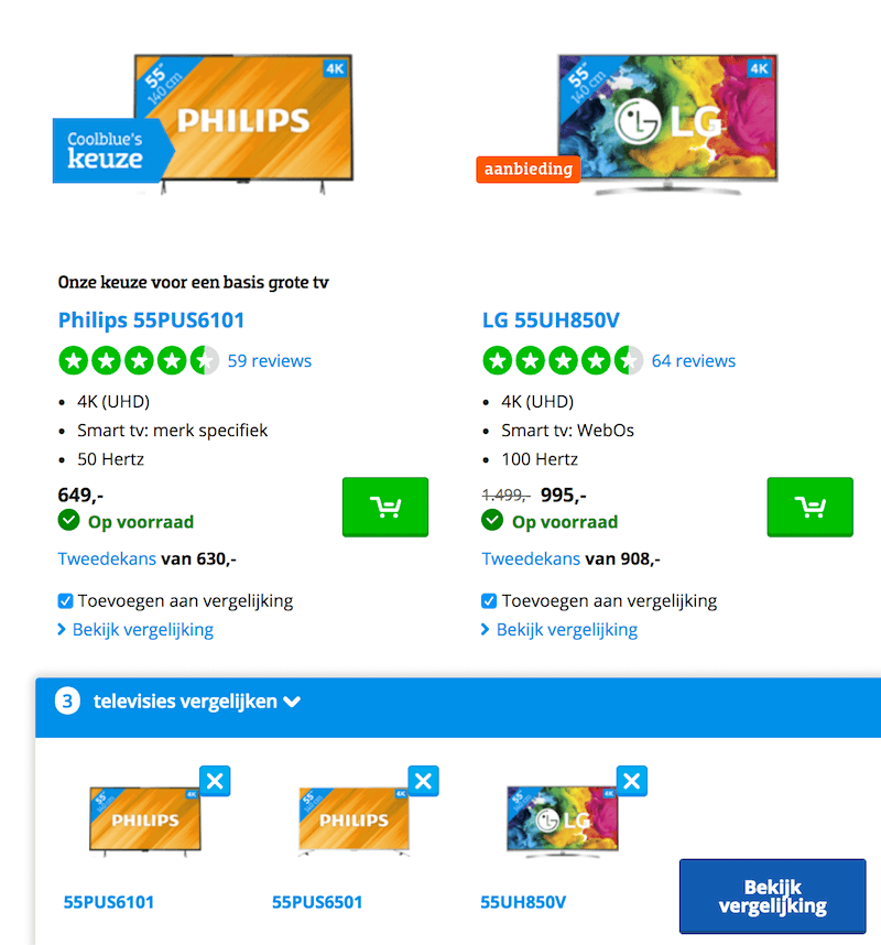 3 Way Comparison Chart