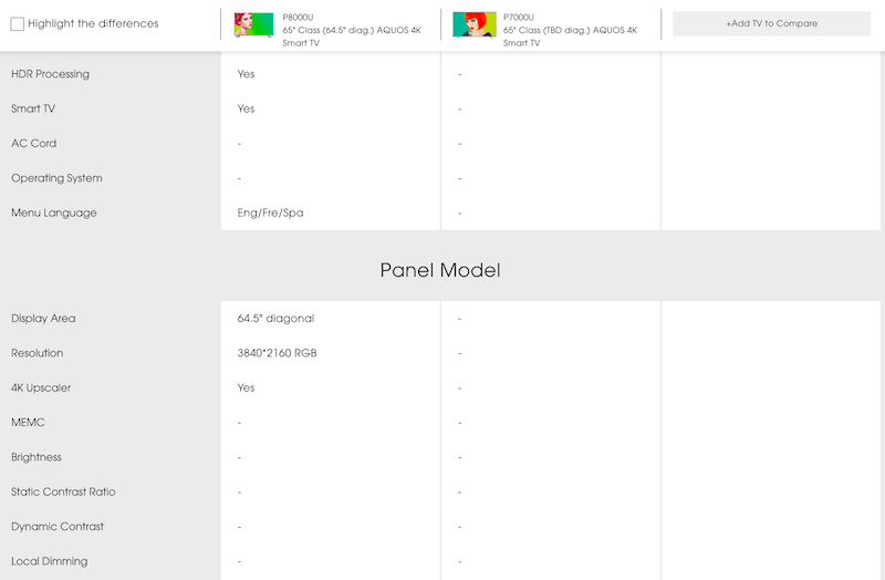 SharpTV feature comparison with a missing metadata.